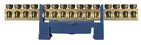 BC-515 6х9 15 відв. Нульова шина з ізолятором на Din-рейку