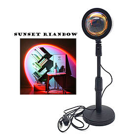 Проекційний світильник Sunset Lamp веселка USB світильник проектор світло веселки атмосферна лампа для фото