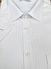 Чоловіча сорочка білого кольору в смужку з коротким рукавом великих розмірів, фото 2