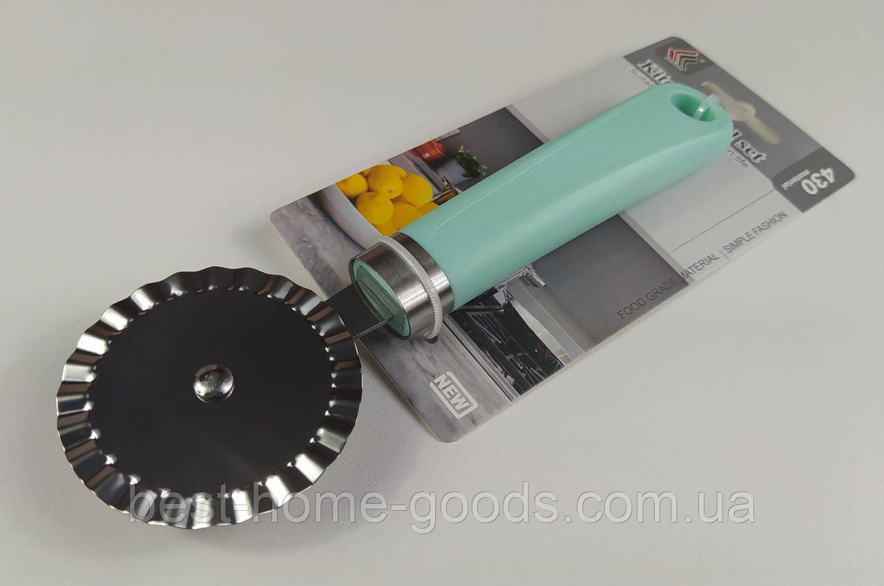 Фігурний ніж для нарізання тіста, кухонний ніж для випічки з нержавіючої сталі, ніж з пластиковою ручкою, ніж для фігурної нарізки, фото 1