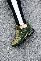 Кроссовки мужские Nike Air VaporMax Plus Olive Green, Найк Аир ВапорМакс хаки, текстильные, код MD-0519