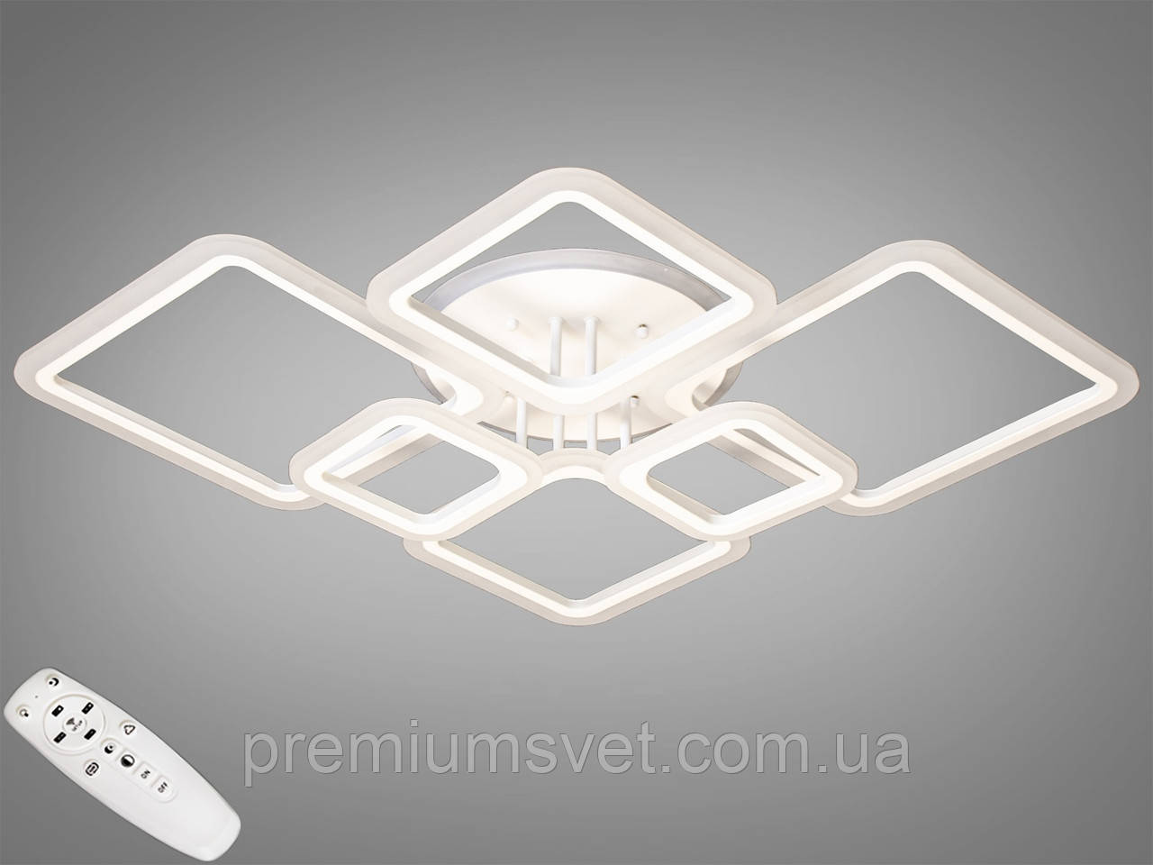 LED-люстра з димером і RGB-підсвіткою, 130W колір чорний A8160/6 BK LED RGB dimmer, фото 1