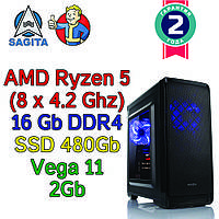 Игровой компьютер / ПК  AMD Ryzen 5 3400G  4 x 4.2GHz / B450 / 16Gb DDR4 / SSD 480Gb / Vega 11  / 500W)