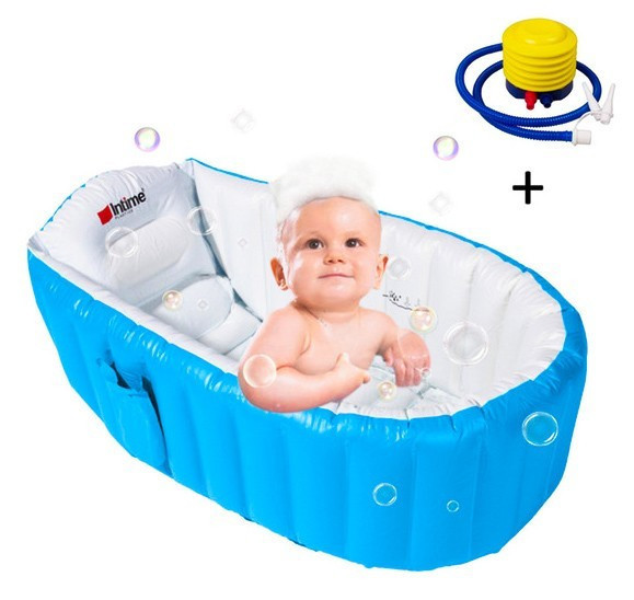 Надувна Ванночка синя Baby Intime + насос в подарунок