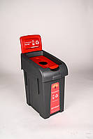 Сортувальний кошик для батарейок з кришкою FANTOM червоно-чорний, фото 2