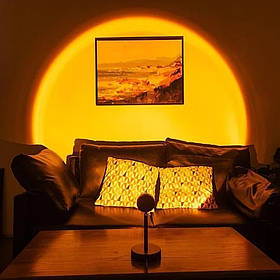 Проекційний світильник Sunset Lamp захід USB світильник проектор світло світанку атмосферна лампа для фото