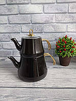 Чайник подвійний (1,2 /2,2 л) з антипригарним покриттям OMS Collection(Туреччина), арт. 8203-L чорний