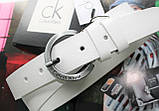 Жіночий стильний ремінь СК білий, фото 2