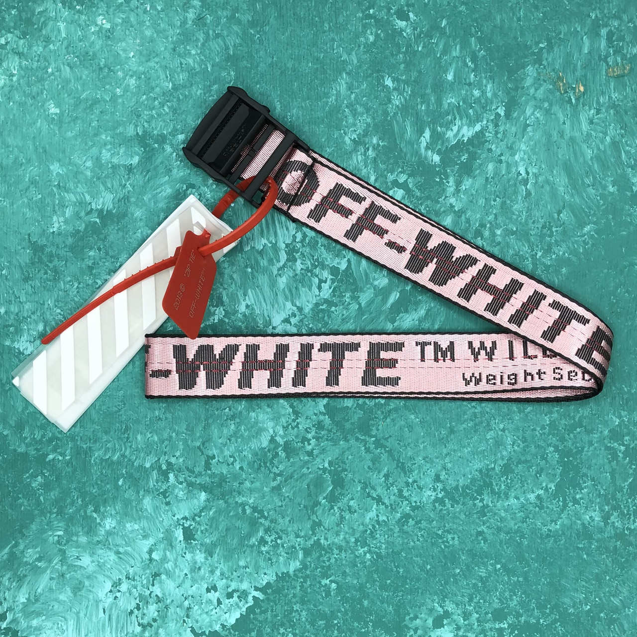 Ремінь на Пояс Off-White Original Belt Офф Вайт 150 см Рожевий з чорним пряжкою