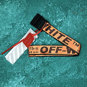 Ремінь на Пояс Off-White Original Belt Офф Вайт 150 см Помаранчевий з чорним пряжкою, фото 1