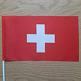Прапорець Швейцарії 23x13,5 см на пластиковому флагштоку, фото 2