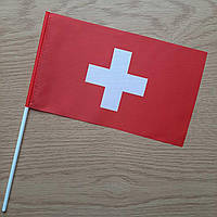 Прапорець Швейцарії 23x13,5 см на пластиковому флагштоку