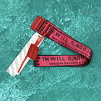 Ремень Пояс Off-White Original Belt Офф Вайт 150 см Красный с красной пряжкой
