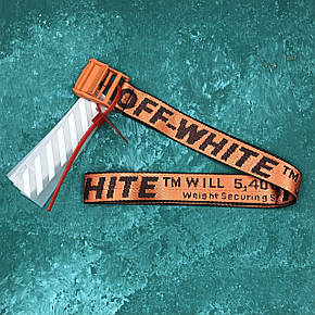 Ремінь на Пояс Off-White Original Belt Офф Вайт 150 см Оранжевий з помаранчевої пряжкою, фото 1