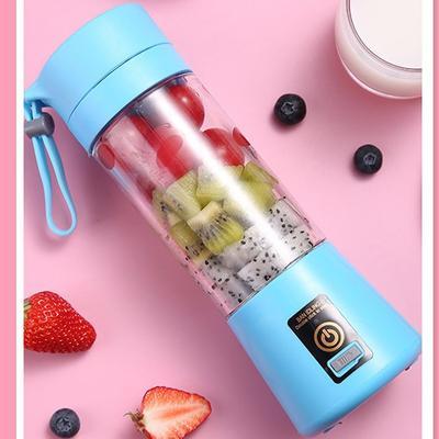 Портативний фітнес блендер USB Smart Juice Cup Fruits 4 ножі blue, фото 1