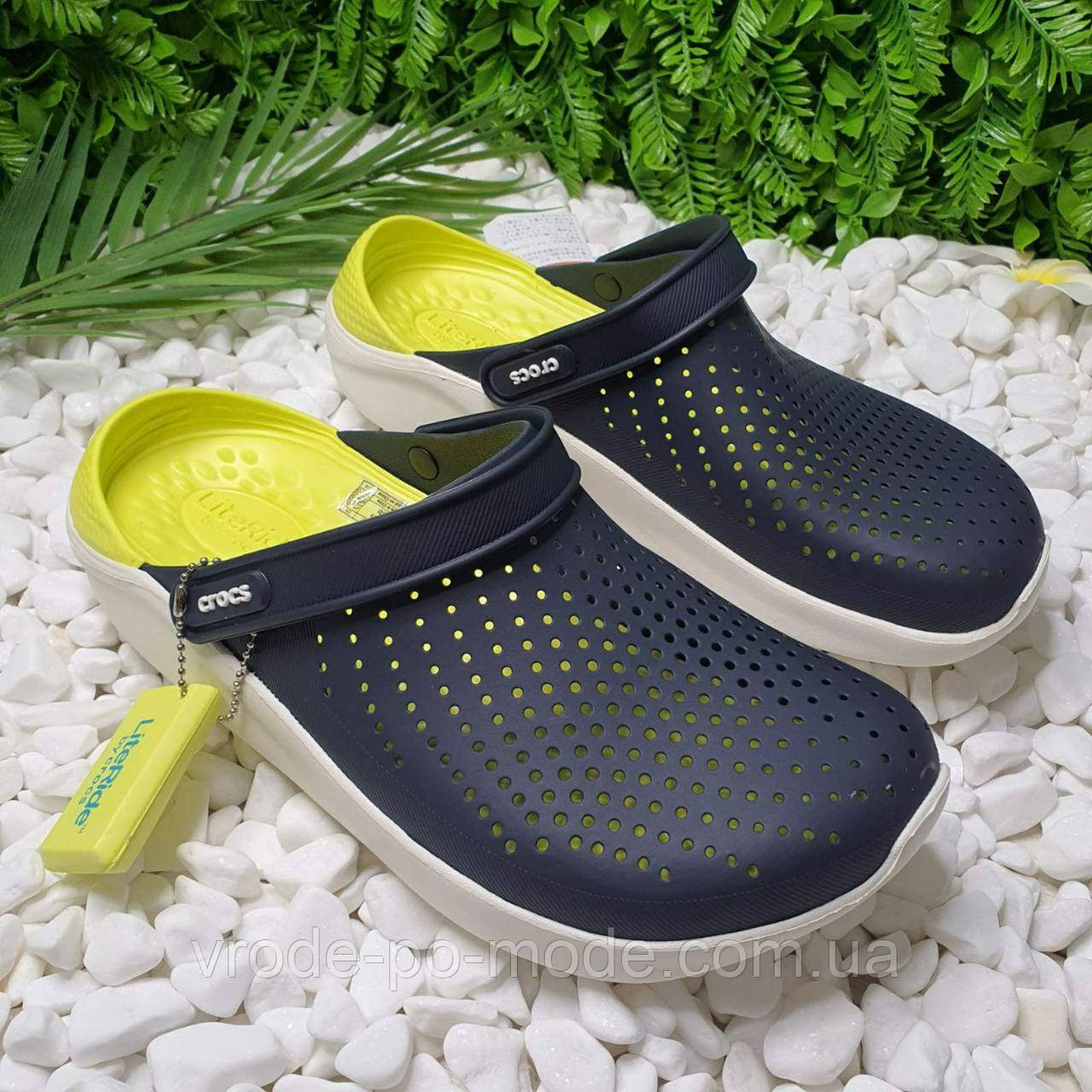 Чоловічі літні зручні сандалі крокси сині, яскраві лайтрайди для чоловіків та підлітків Crocs LiteRide, оригінал