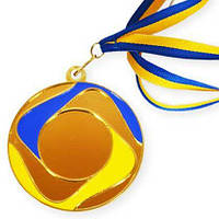 Медаль спортивна зі стрічкою, діаметр 50 мм (без жетона 25 мм)