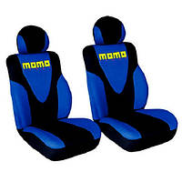 Чохли на сидіння передні універсальні MOMO 012 чорно-сині 2шт 168459