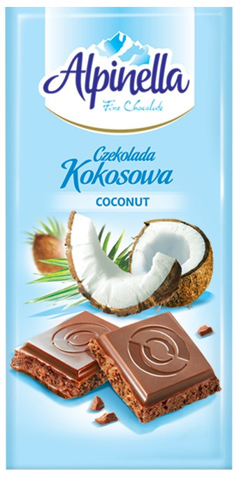 Шоколад Молочний Alpinella kokosawa Альпінелла з кокосом Польща 100 г (21шт/1уп)