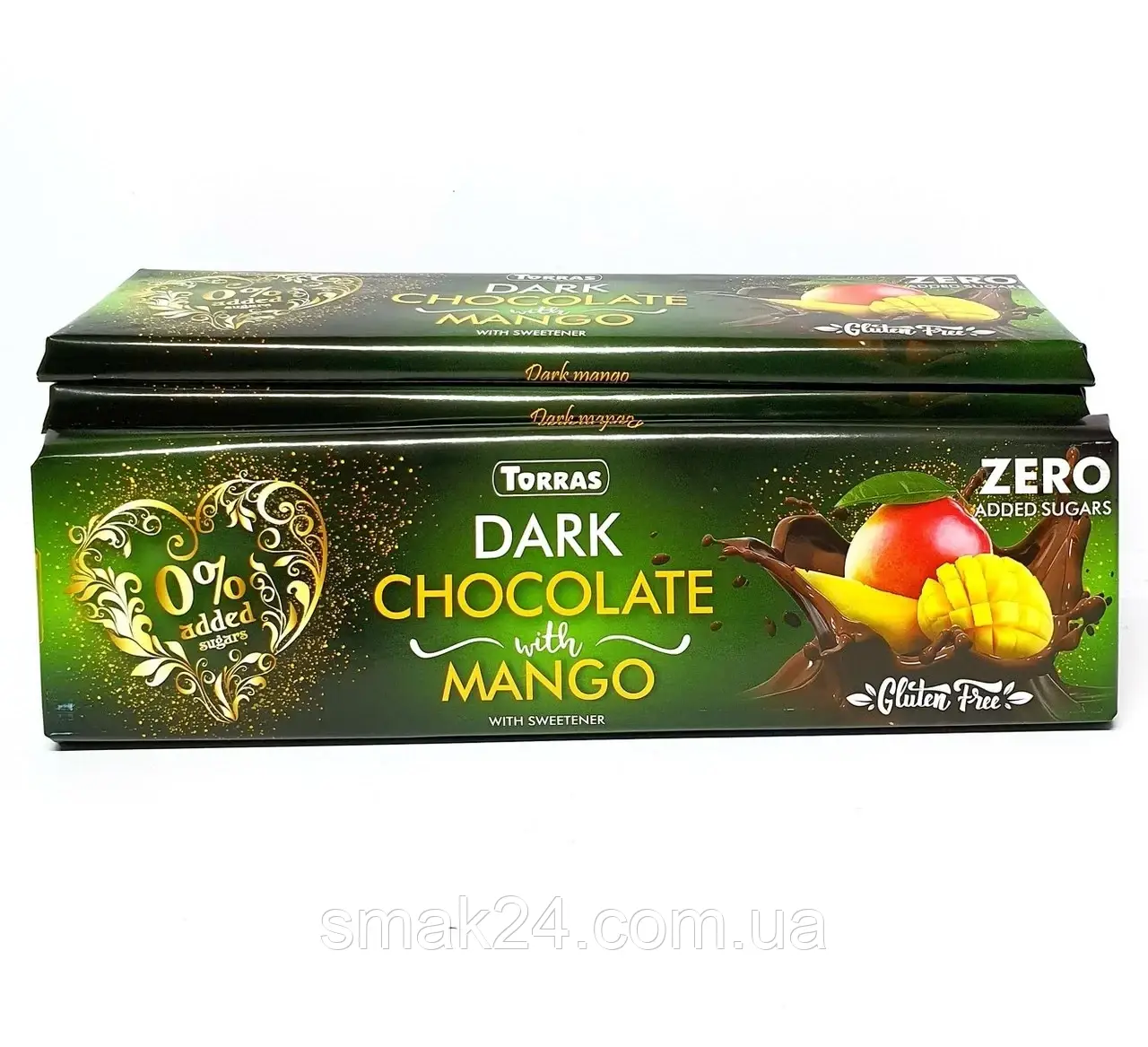 Шоколад чорний із манго без цукру та глютену Торрас Torras Zero Dark Mango 300 г Іспанія