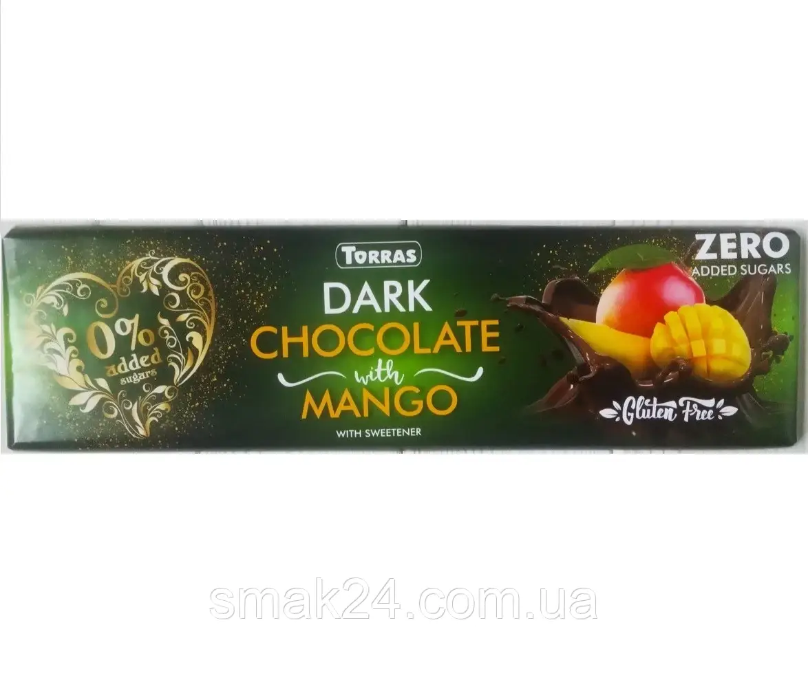 Шоколад черный с манго без сахара и глютена Торрас Torras Zero Dark Mango 300 г Испания - фото 2 - id-p1423020609