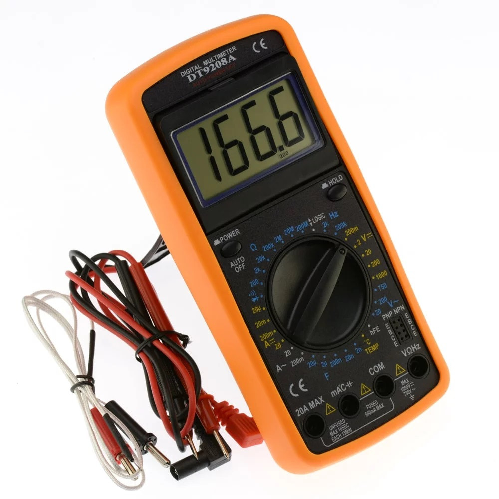 Цифровой мультиметр с дисплеем,звуком и датчиком температуры. Digital Multimeter DT-9208A - фото 5 - id-p1423024312