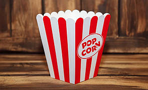 Коробка попкорн 2,5 л. Червоно-біла (50шт/уп)