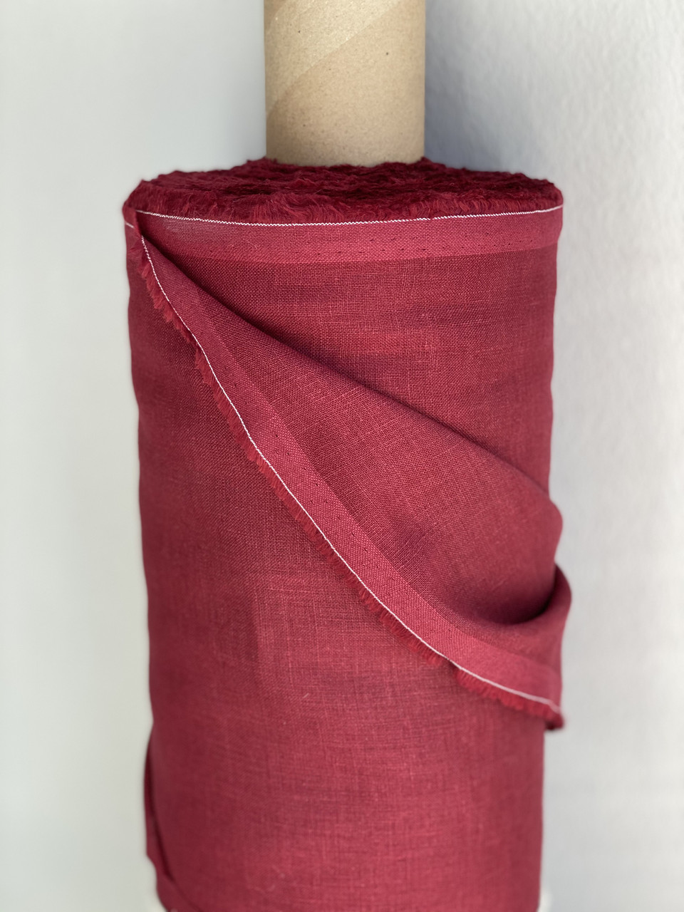 Лляна тканина червоний оксамит, колір 1368
