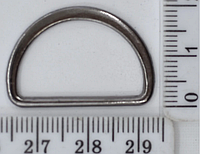 Полукольцо метал под тесьму 25 мм темный никель