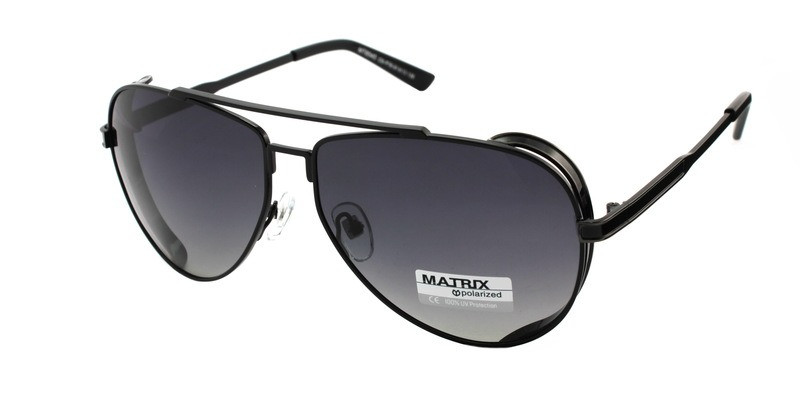 Модні чоловічі сонячні окуляри авіатори Matrix Polaroid, фото 1