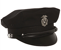 Полицейская фуражка Mil-Tec США черная с кокардой 2XL