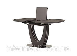 Розкладний обідній стіл МДФ+матове скло TML-765-1 сірий, фото 3