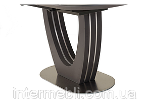 Розкладний обідній стіл МДФ+матове скло TML-765-1 сірий, фото 2