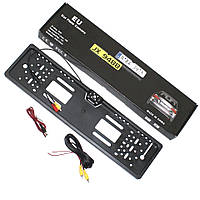 Універсальна автомобільна камера заднього виду з паркувальними лініями в рамці номерного знака Чорна