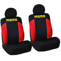 Чехлы на сидения передние универсальные MOMO 013 черно-красные 2шт 168458