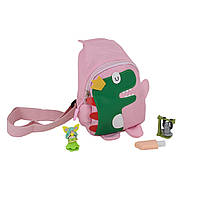 Рюкзак детский с динозавриком Розовый