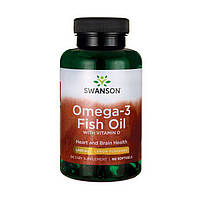 Swanson Omega-3 Fish Oil with Vitamin D 60 softgels lemon