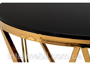Журнальний стіл Vetro CH-1 чорний + золото, фото 3