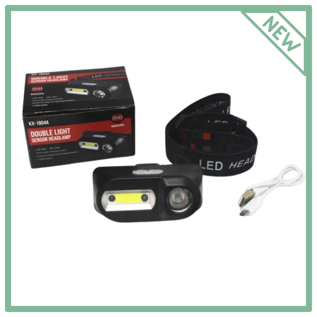 Ліхтарик на лоб (налобний) легкий зручний BL 1804A COB XPE + сенсор