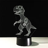 3D Світильник "Динозавр", 1 світильник - 16 кольорів світла. Подарунки дітям, фото 3
