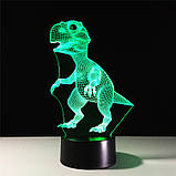 3D Світильник "Динозавр", 1 світильник - 16 кольорів світла. Подарунки дітям, фото 8