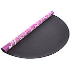 Килимок для йоги круглий Замшевий каучуковий двошаровий з чохлом 3 мм Record FI-6218-4-C (діаметр 150 см, рожеві, фото 5