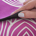 Килимок для йоги круглий Замшевий каучуковий двошаровий з чохлом 3 мм Record FI-6218-4-C (діаметр 150 см, рожеві, фото 8