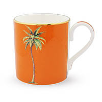 Кружка фарфоровая с пальмой на оранжевом фоне Halcyon Days 101/MG083