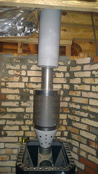 Баня. От топки элемент "Сетка для камней+труба ф130/230 1,0 мм, труба ф 130/230 н/н 0,8 мм 1 м AISI 321. 
Изготовление элементов дымохода из нержавеющей стали марка AISI 321, толщина металла: 0,8 и 1,0 мм.