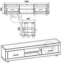 Тумба під телевізор МГ-1 ТВ 430х1900х400мм Компаніт, фото 2