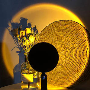 Проекційна лампа заходу сонця, захід сонця, світанок, USB світлодіодна лампа - Жовтий Захід
