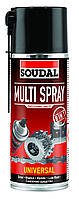 Смазочный аэрозоль универсальный, 400мл, бесцветный, Multi Spray, Soudal [0000900000001000MS] Соудал