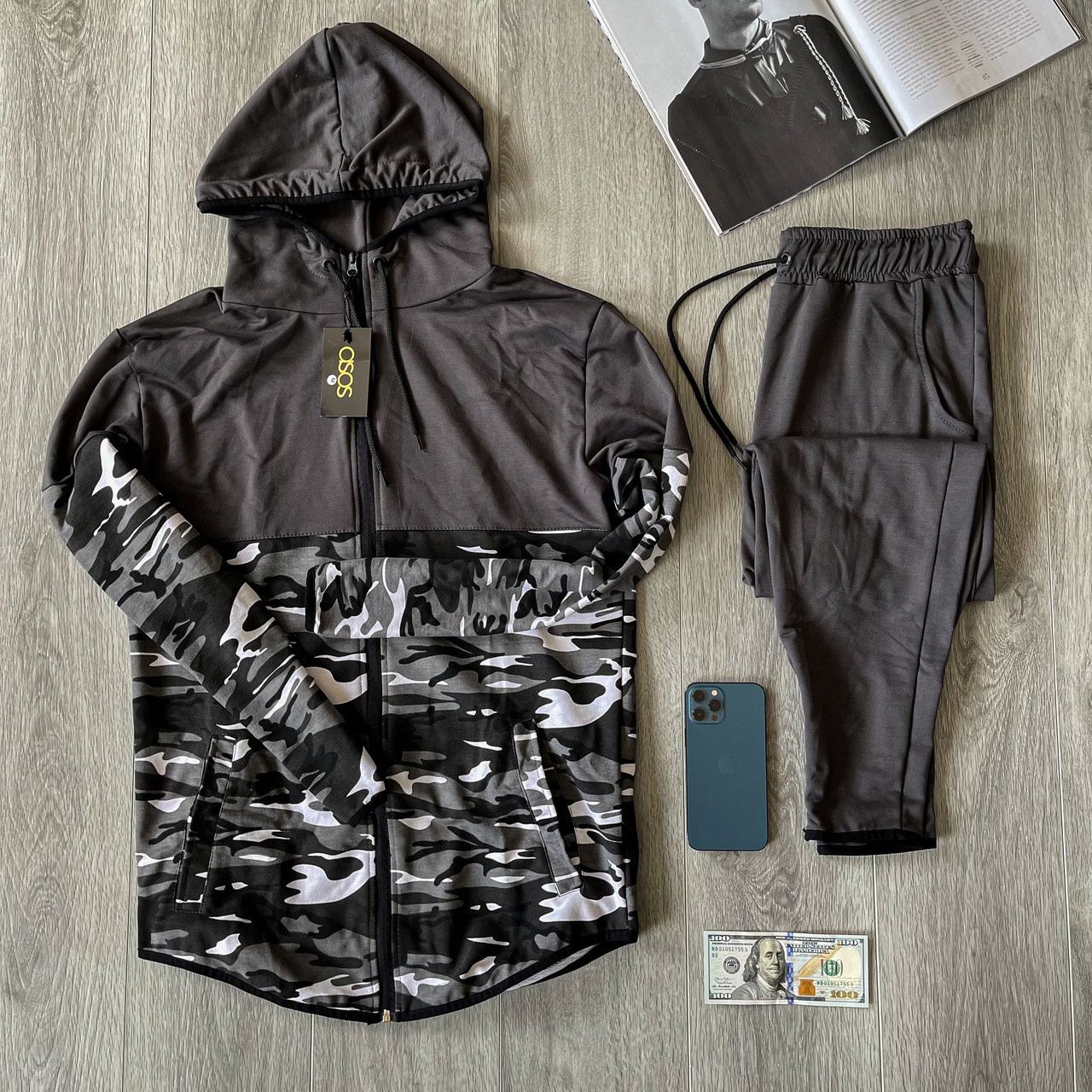 Спортивный Костюм Мужской Камуфляжный Серый | Костюм ЛЮКС Качества ...