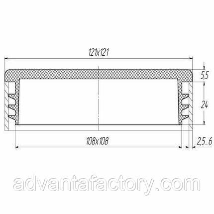 Заглушка квадратна 120x120 чорна, фото 2